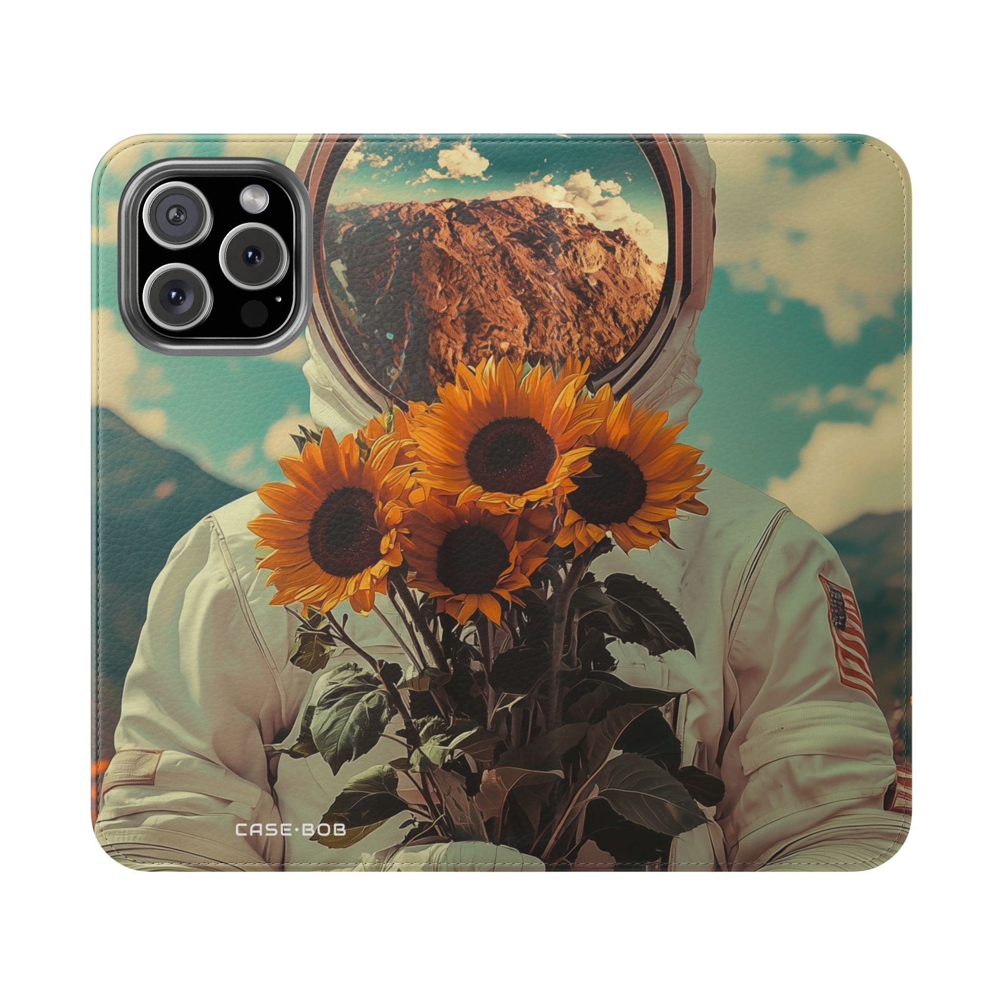 Sunflower Astronaut - iPhone 16 Max Case - Wallet