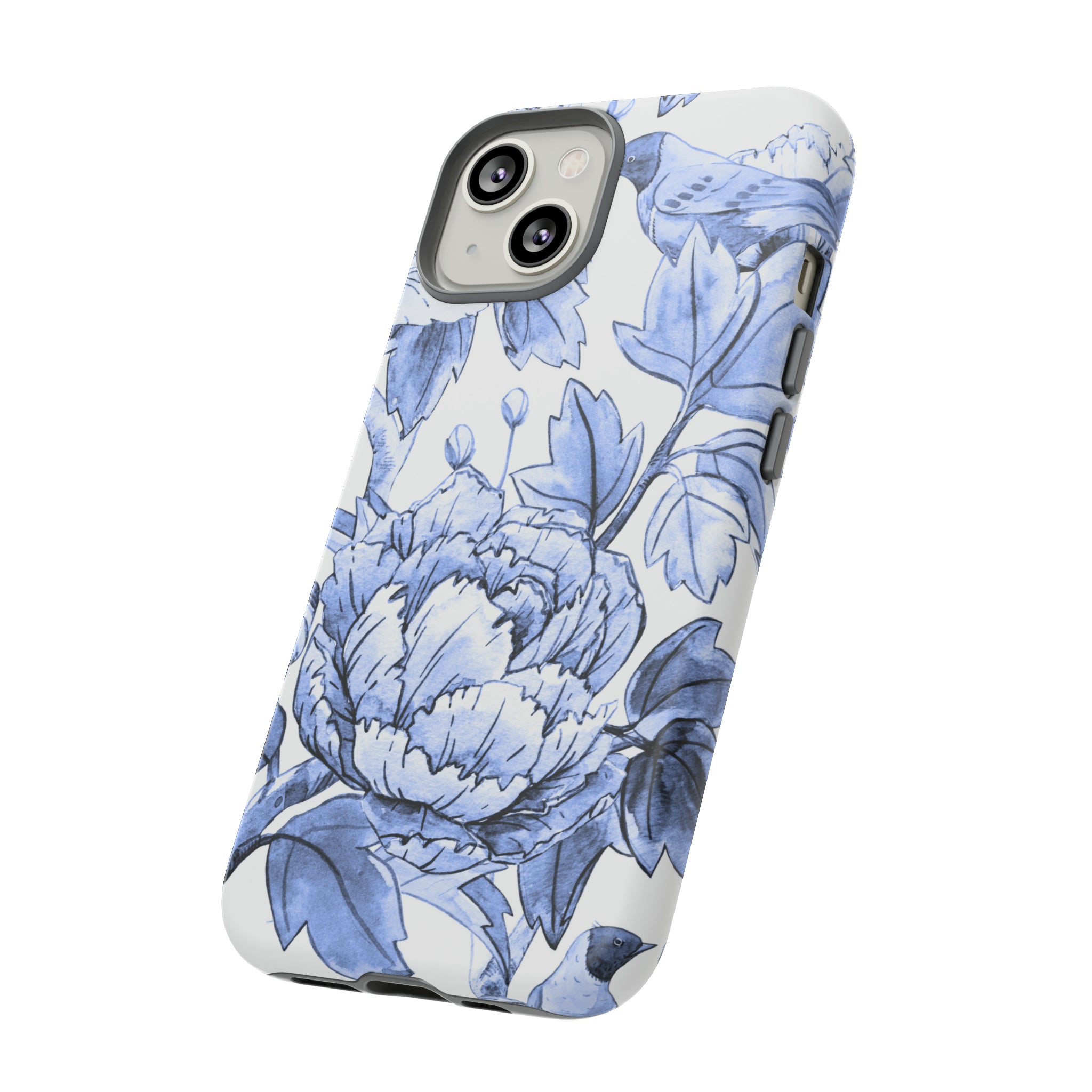 Watercolor Blue Floral - Protective Phone Case