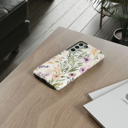 Soft Green Lavender Floral Pattern - Tough Samsung S22 Phone Case