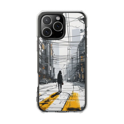 Urban Noir Streetscape iPhone 16 - Clear Impact Phone Case