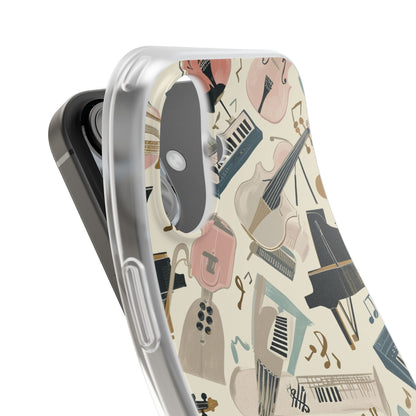 Beige Musical Instruments Pattern - Flexi iPhone 16 Phone Case