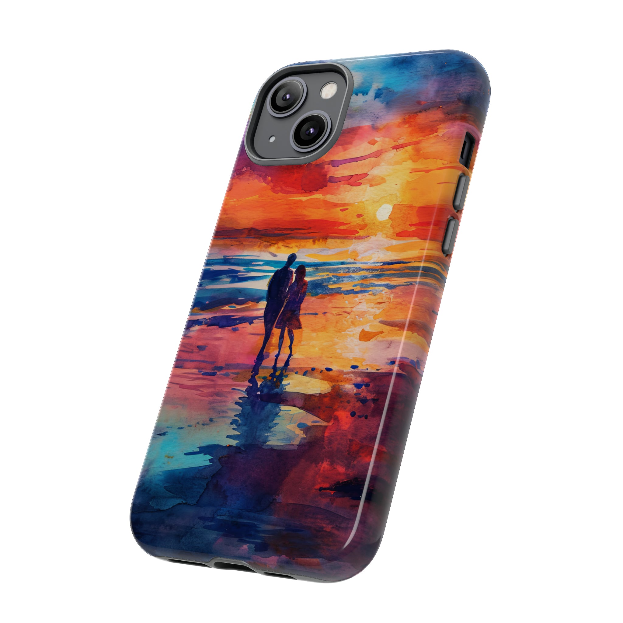 Beach Sunset Love Silhouettes - Protective Phone Case