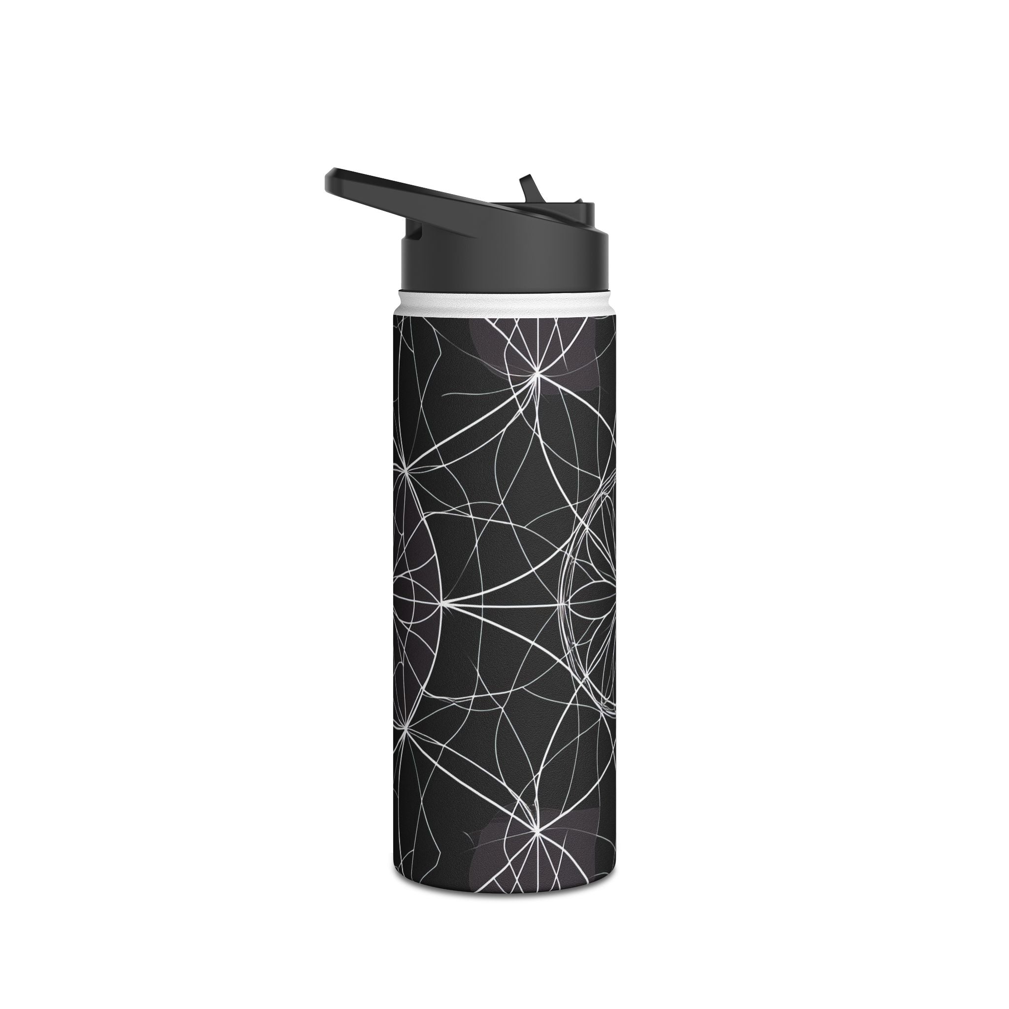 White Mandala Radiance - Stainless Steel Water Bottle