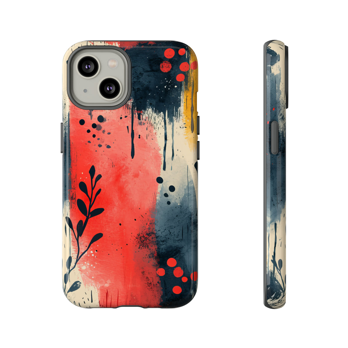 Scandinavian Leafy Brushstrokes - Protective Phone Case