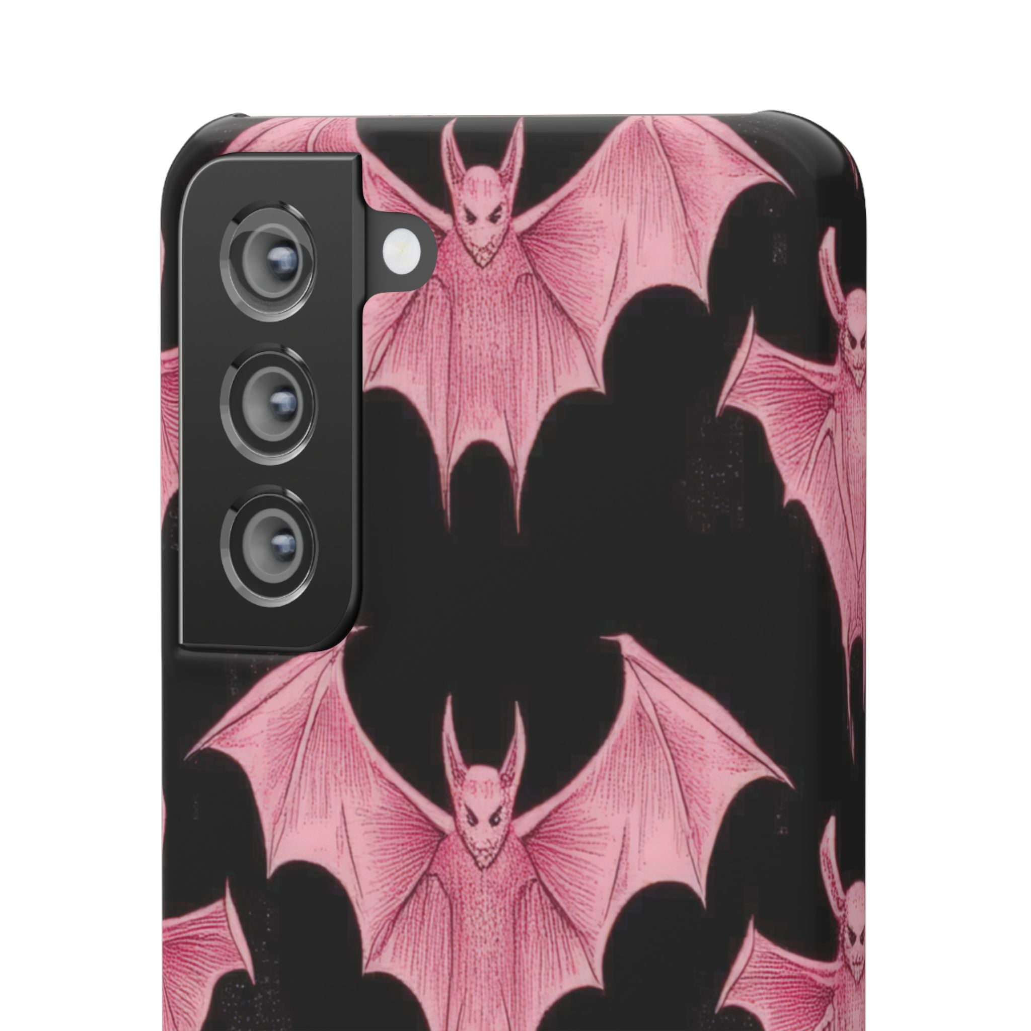 Gothic Pink Bats Aflame Samsung S21 - Slim Phone Case