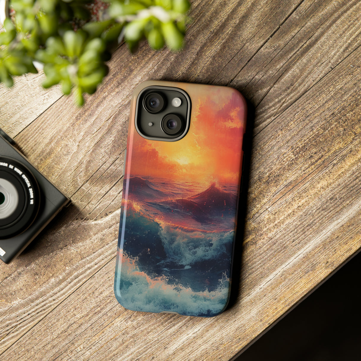 Pastel Waves at Sundown - Protective Phone Case