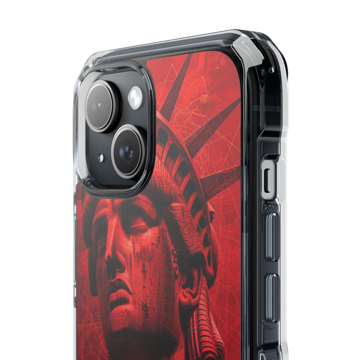 Red Liberty Revolution – Handyhülle für iPhone (Clear Impact – Magnetisch)