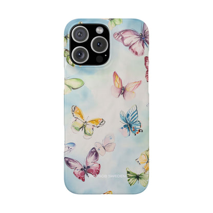 Watercolor Butterfly Bliss - Slim iPhone 16 Phone Case