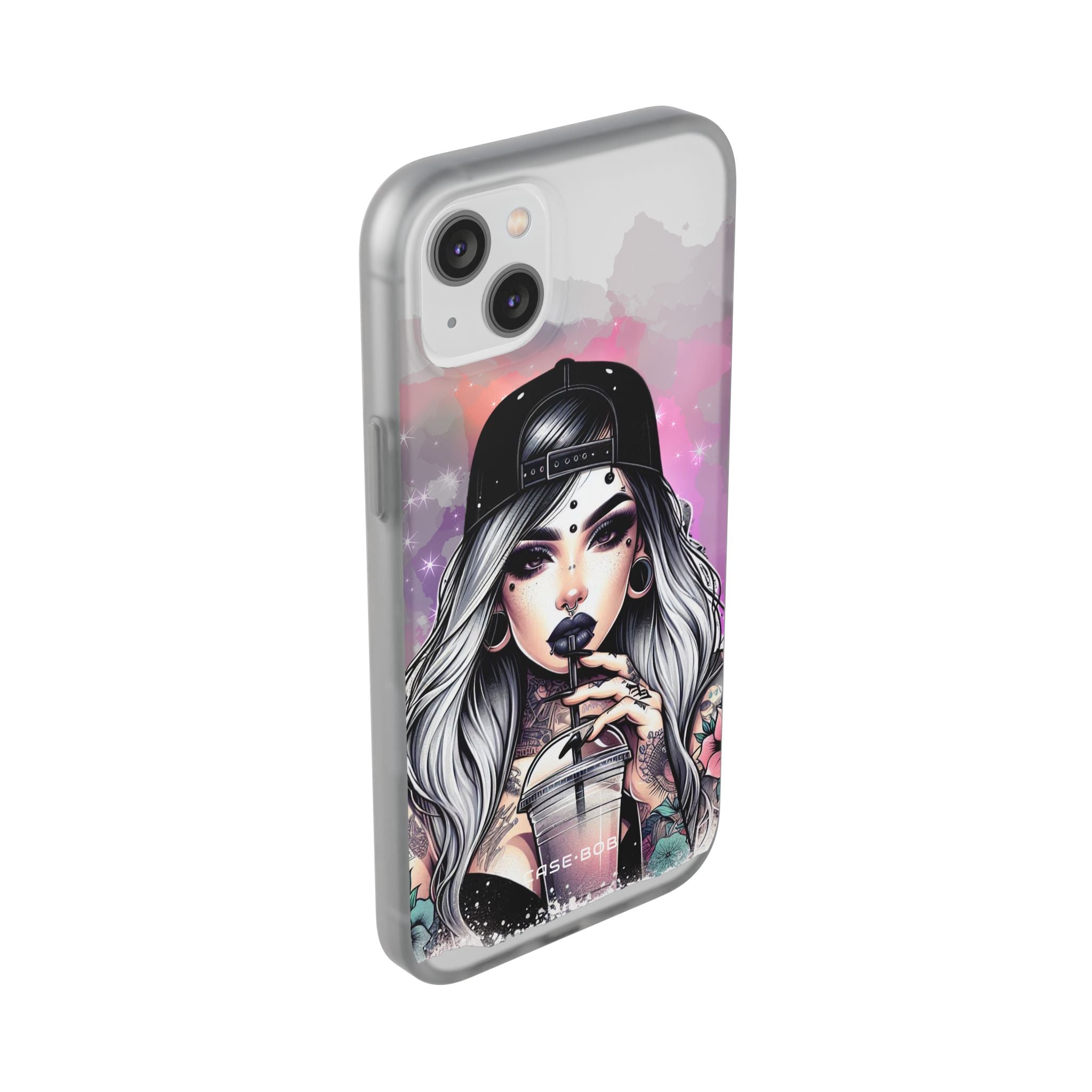 Silver Sip Nebula iPhone 14 Plus Case - Soft