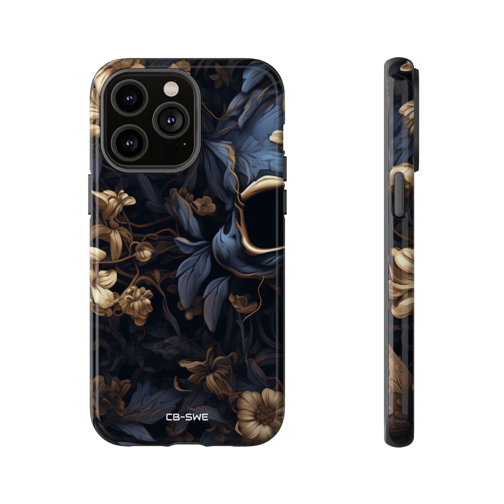 Gothic Floral Skull - iPhone Case