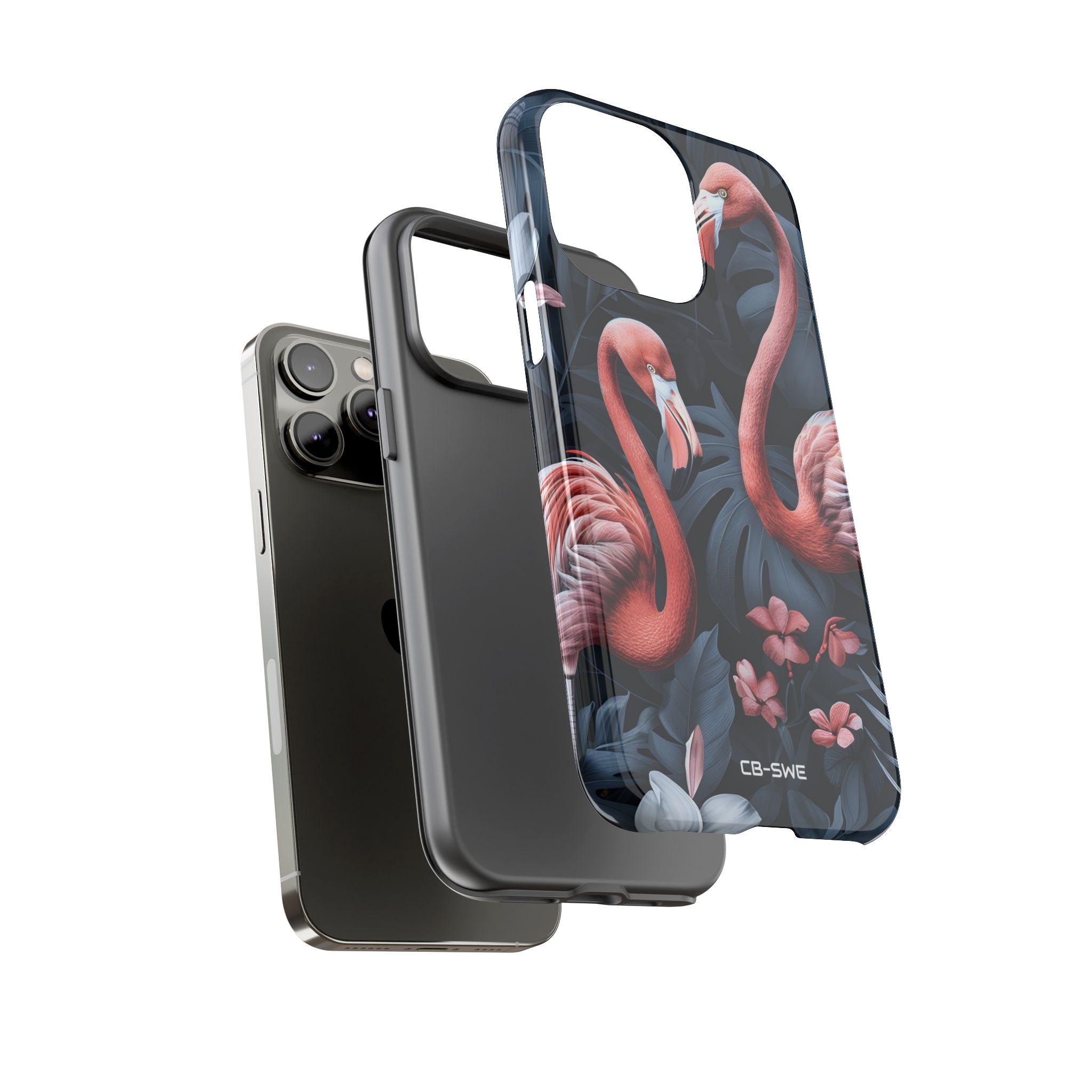 Flamingos Embrace Nature - iPhone Case