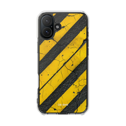 Cracked Hazard Lines iPhone Case - Impact