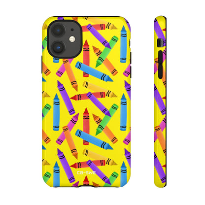 Crayons Scatter Playfully - iPhone Case