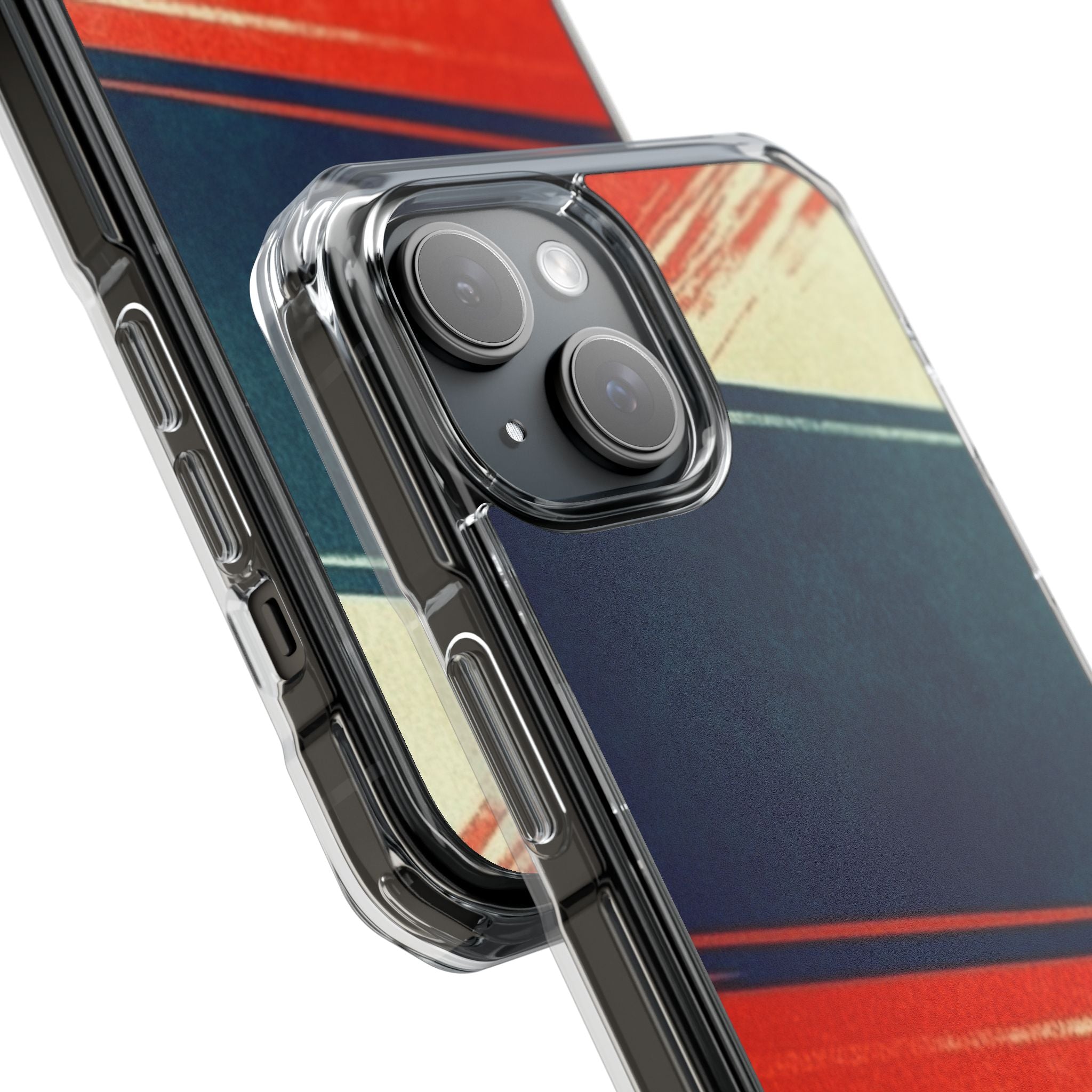 Navy Streak Burst iPhone 15 Case - Impact