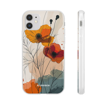 Fiery Floral Abstraction | Flexible Phone Case for iPhone