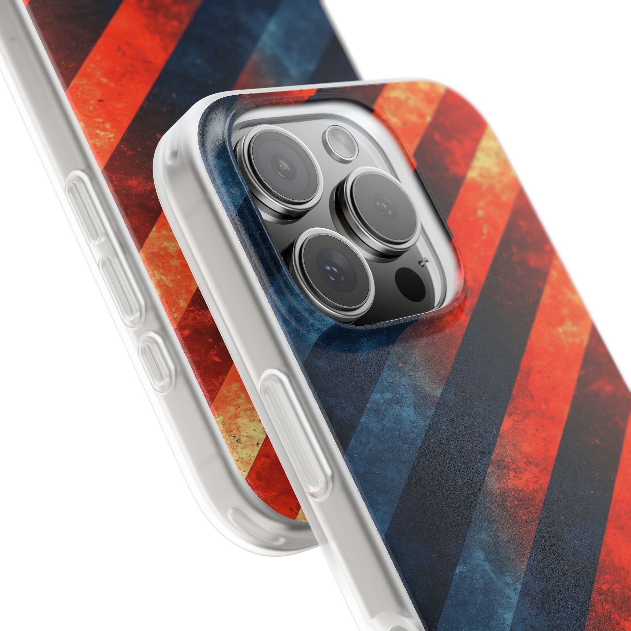 Diagonal Stripes Blaze iPhone 16 Pro Case - Soft