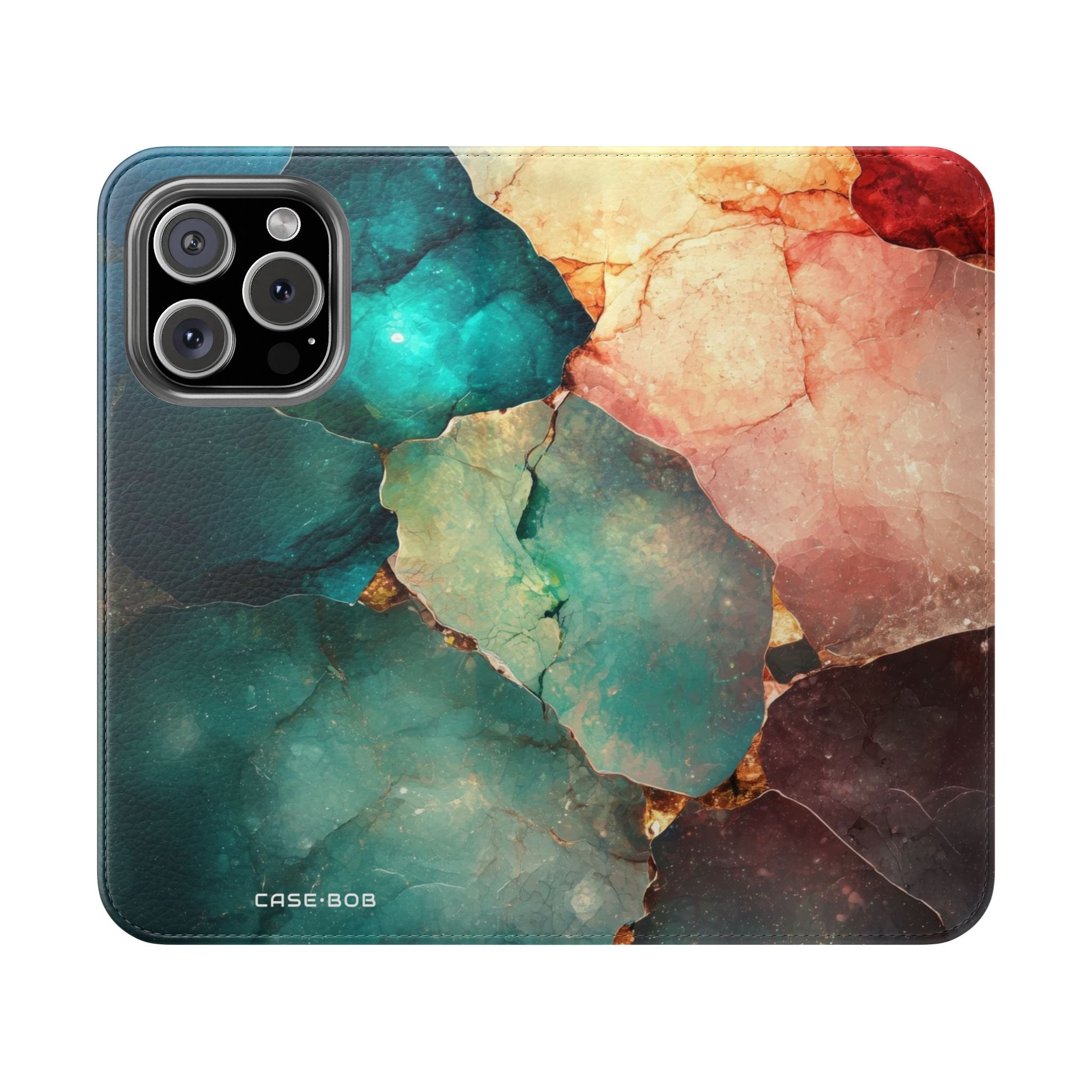Fractured Gemstone Teal - iPhone 16 Pro Case - Wallet