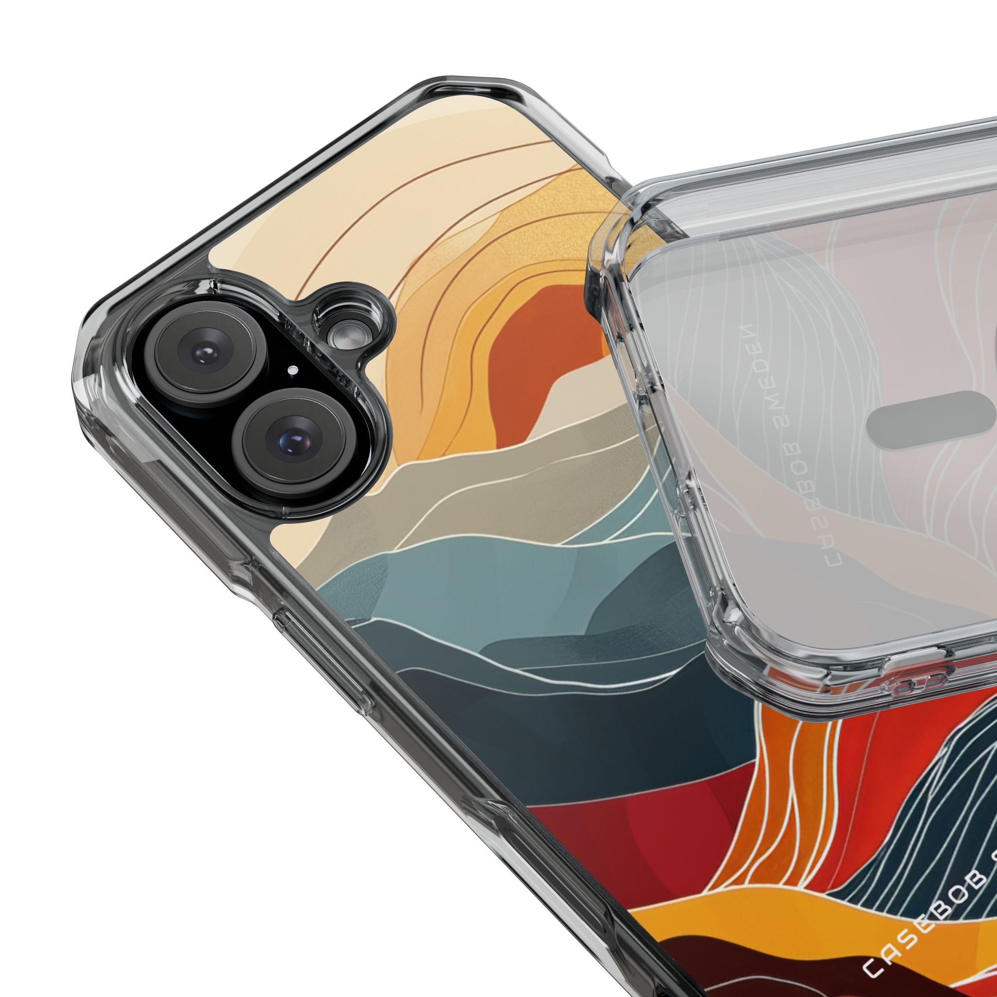 Harmonic Flow of Lines and Color iPhone 16 - Clear Impact Phone Case