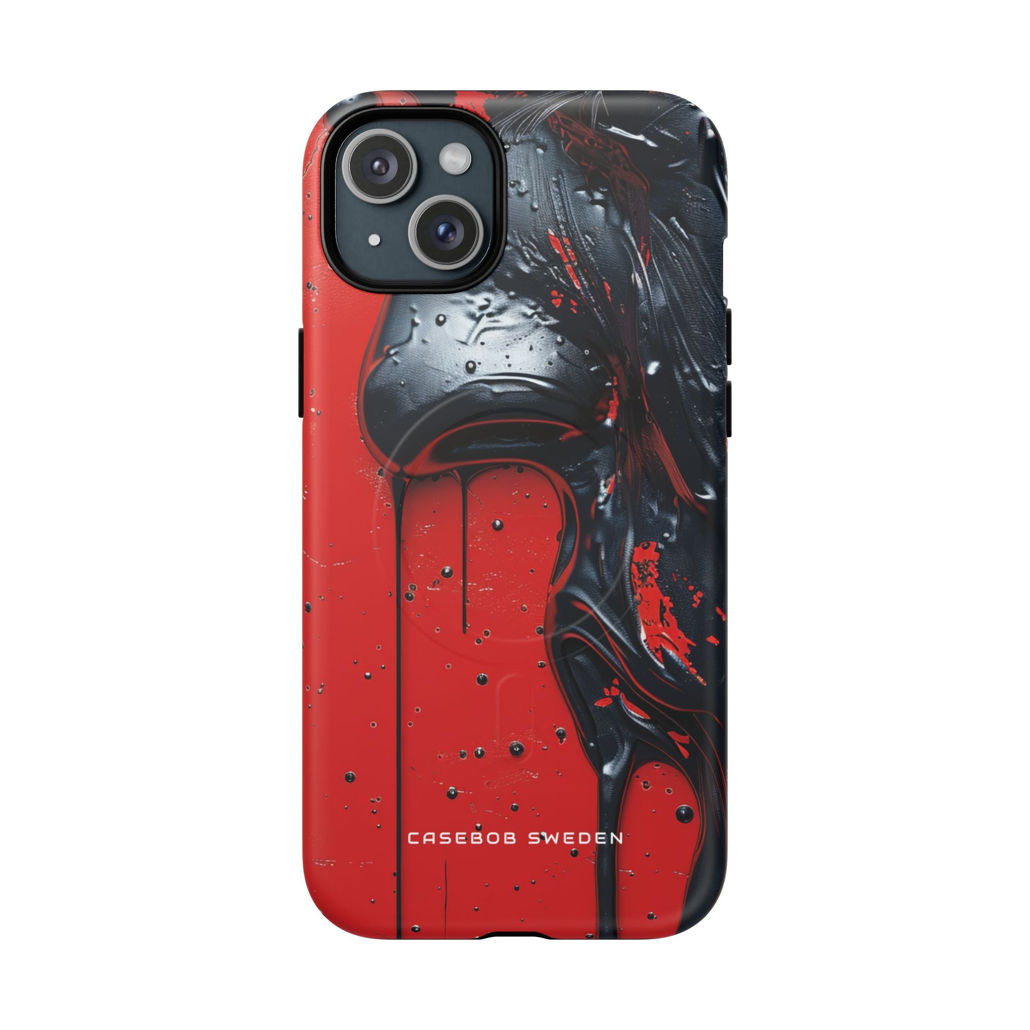 Textured Crimson Bloom iPhone 15 | Tough+ Phone Case