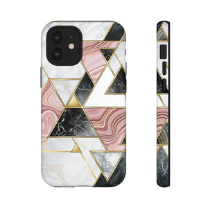 White Pink Mosaic - Protective Phone Case