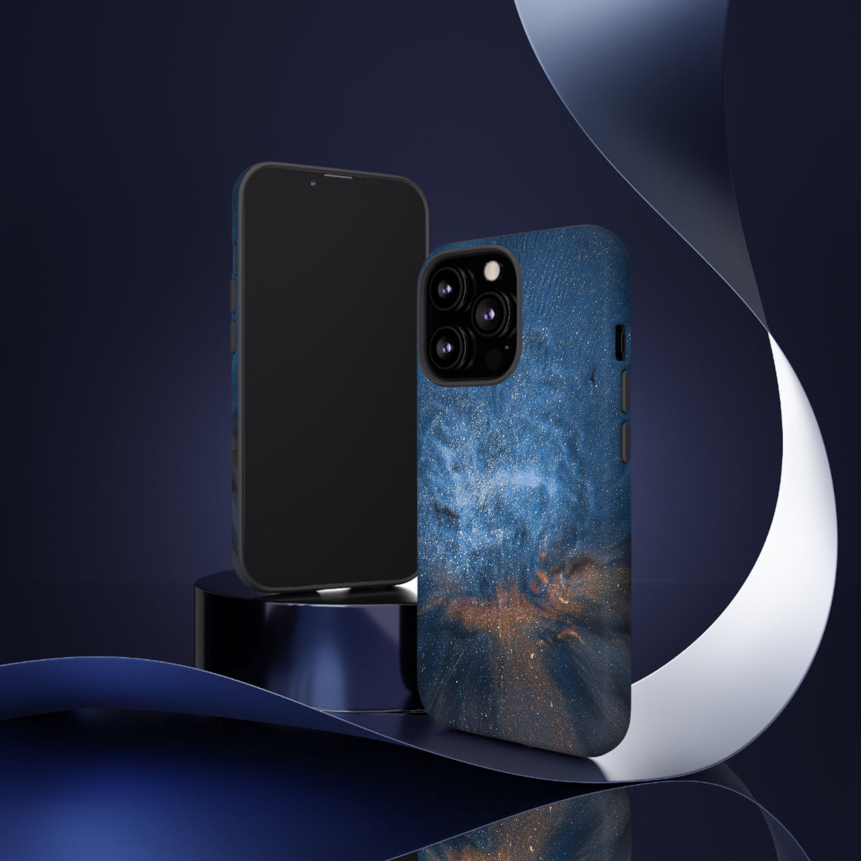 Blue Stardust Ink Art iPhone Case (Protective) Phone Case