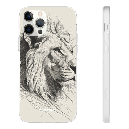 Majestic Linework Lion | Flexible Phone Case for iPhone