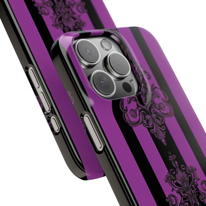 Gothic Elegance with Vertical Stripes and Ornamental Motifs iPhone 16 - Slim Phone Case