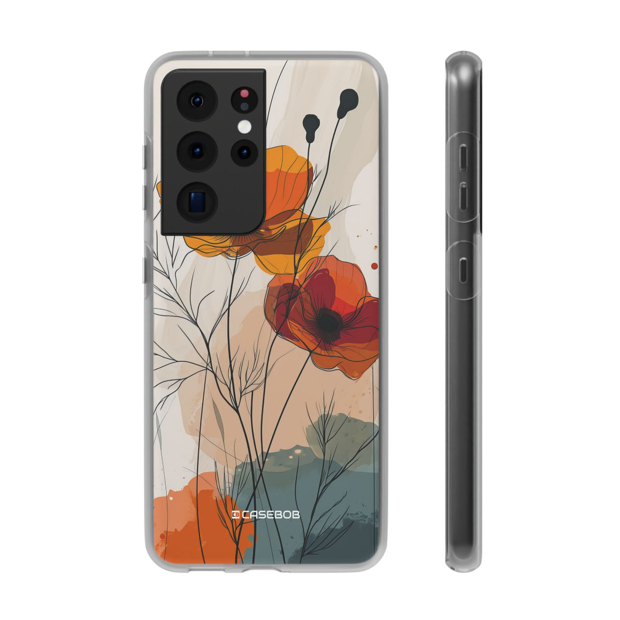 Feurige florale Abstraktion | Flexible Handyhülle für Samsung Galaxy