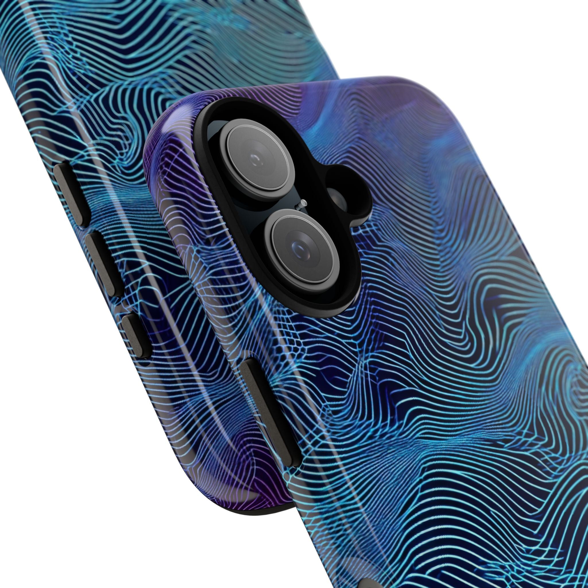 Neon Waves Flow iPhone 16 - Tough