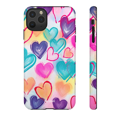 Hearts Dance Playfully - iPhone Case