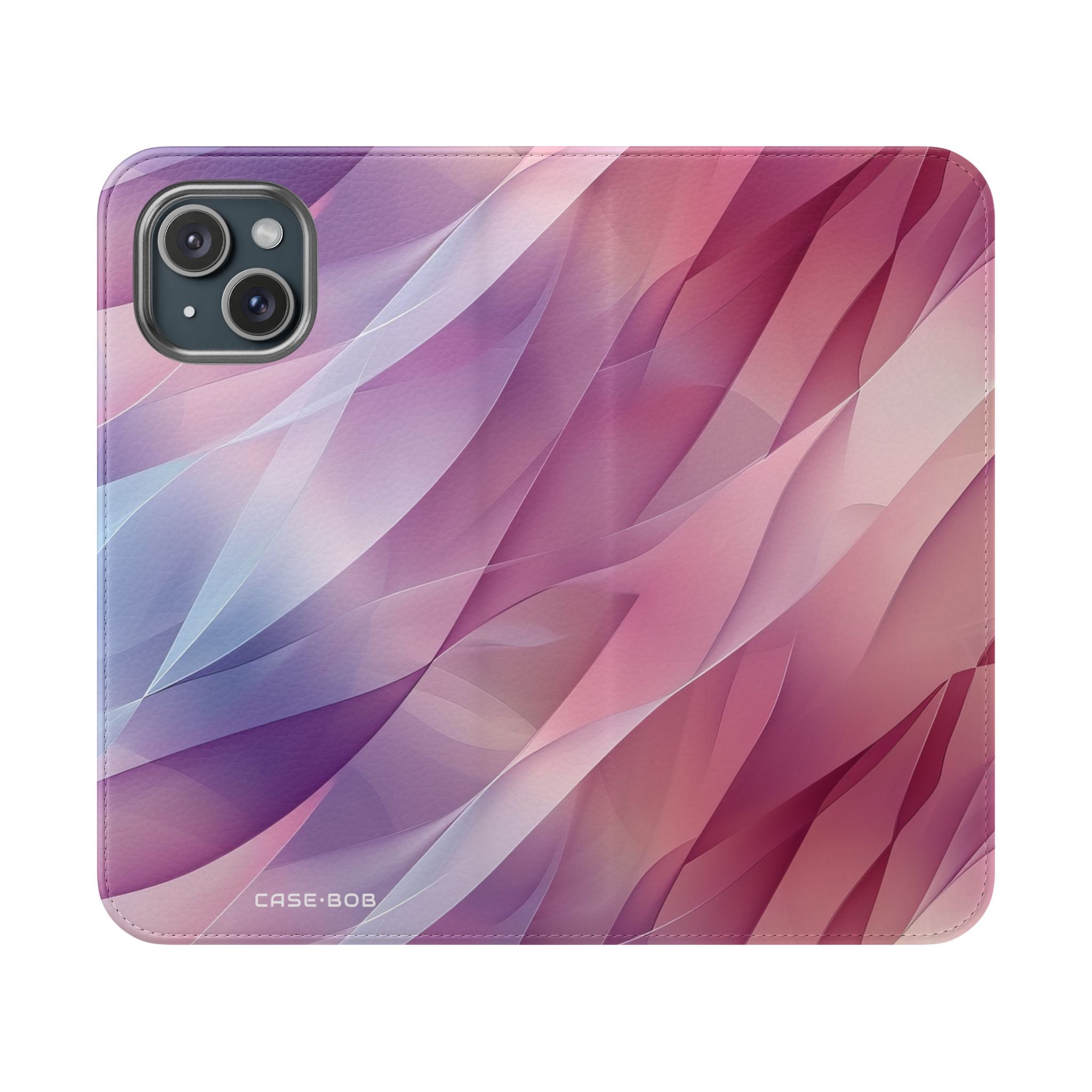 Pink Leafwave - iPhone 15 -lompakkokotelo