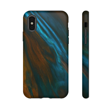 Neon Blue Ink Art iPhone Case (Protective) iPhone XS Matte Phone Case