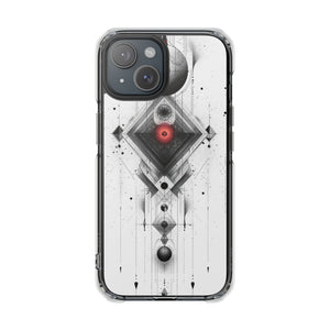 Red Geometry Harmony - Phone Case for iPhone (Clear Impact - Magnetic)