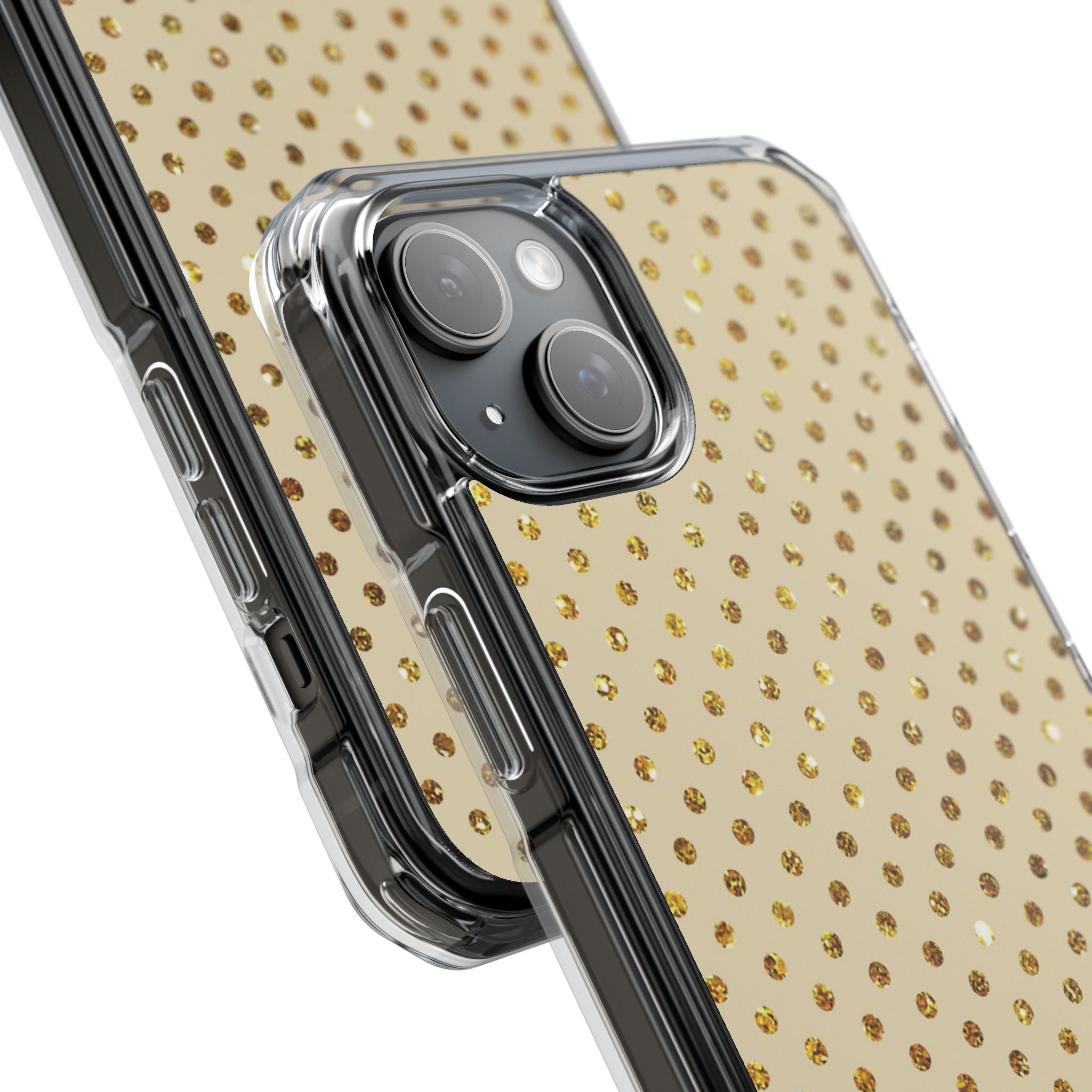 Gold Sparkle Grid iPhone 15 Plus Case - Impact