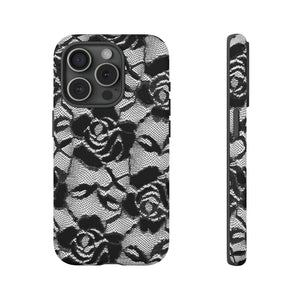 Black Rose Lace Gothic Flower - Protective Phone Case