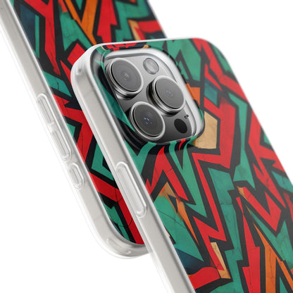 Crimson Zigzag iPhone 16 Pro Max Case - Soft