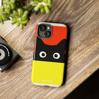 Peekaboo Cat Crimson iPhone 15 Case - Tough