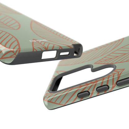 Mint and Orange Leaves - Samsung Case