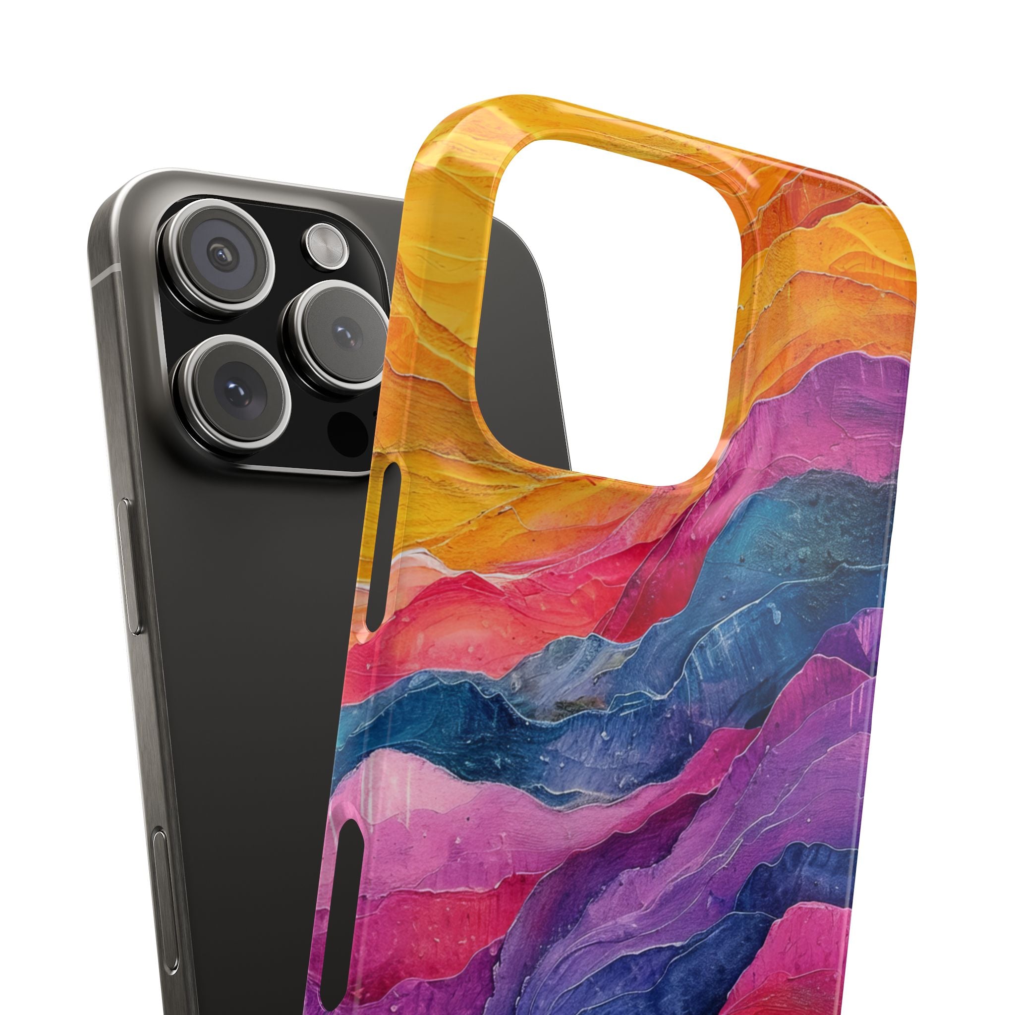 Vibrant Abstract Waves - Slim iPhone 16 Phone Case