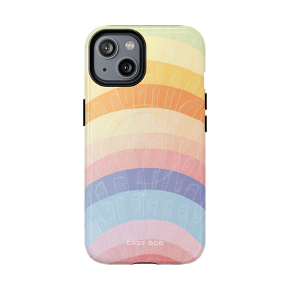 Pastel Rainbow Bands iPhone 14 Case - Tough+