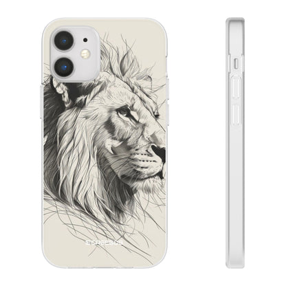 Majestic Linework Lion | Flexible Phone Case for iPhone