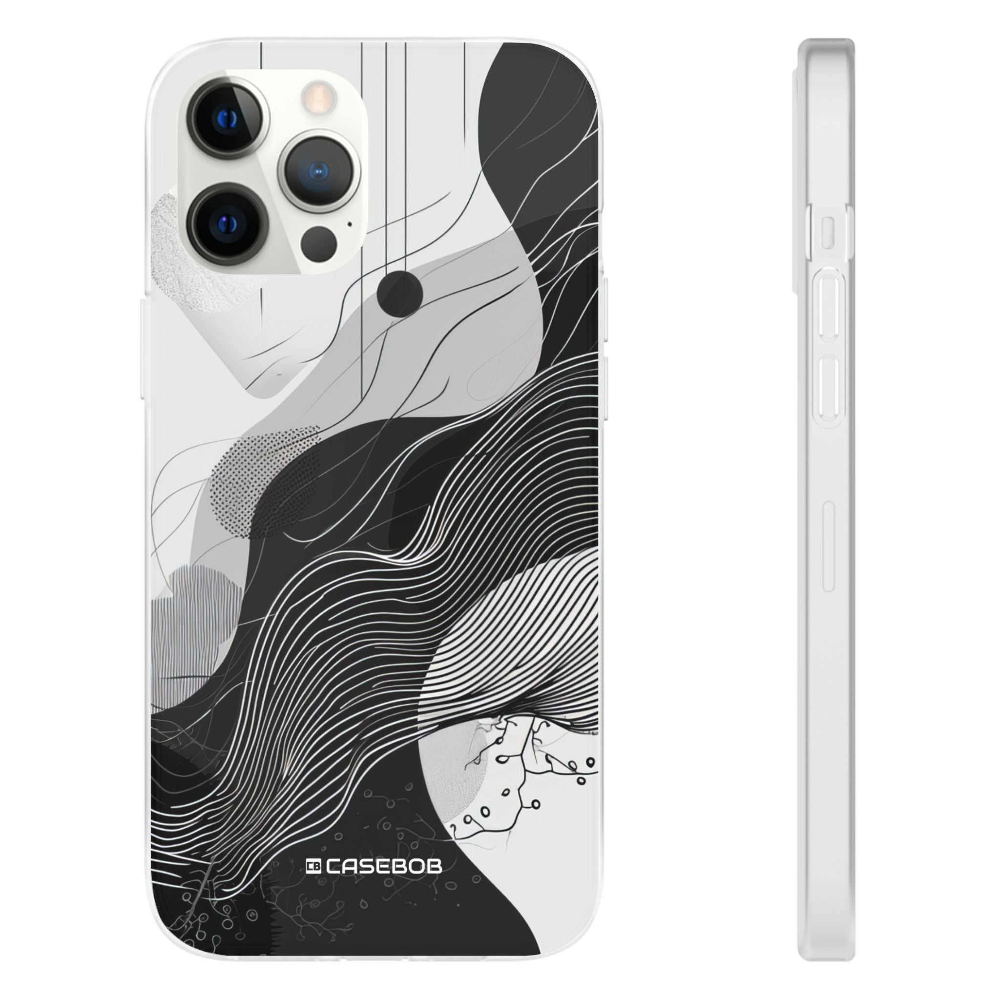 Monochrome Elegance | Flexible Phone Case for iPhone