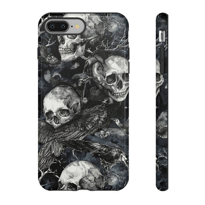 Skulls and Ravens Gothic - Protective Phone Case