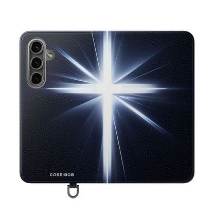 Hehkuva risti-isku - Samsung S24 -lompakkokotelo