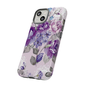 Beautiful vintage purple flower iPhone case - Protective Phone Case