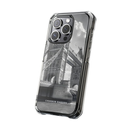 Tower Bridge Monochrome Architecture Study iPhone 15 - Clear Impact Phone Case