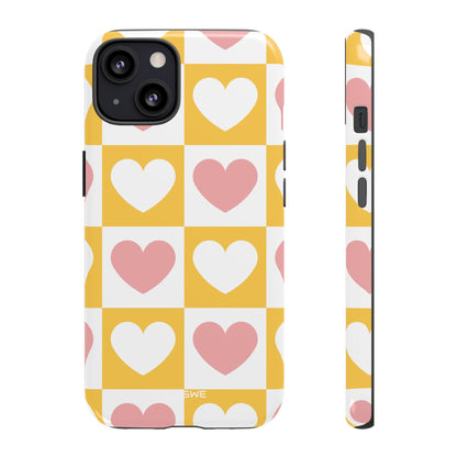 Heart Grid Harmony - iPhone Case