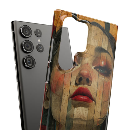 Bold Art Deco Portrait - Slim Samsung S23 Phone Case