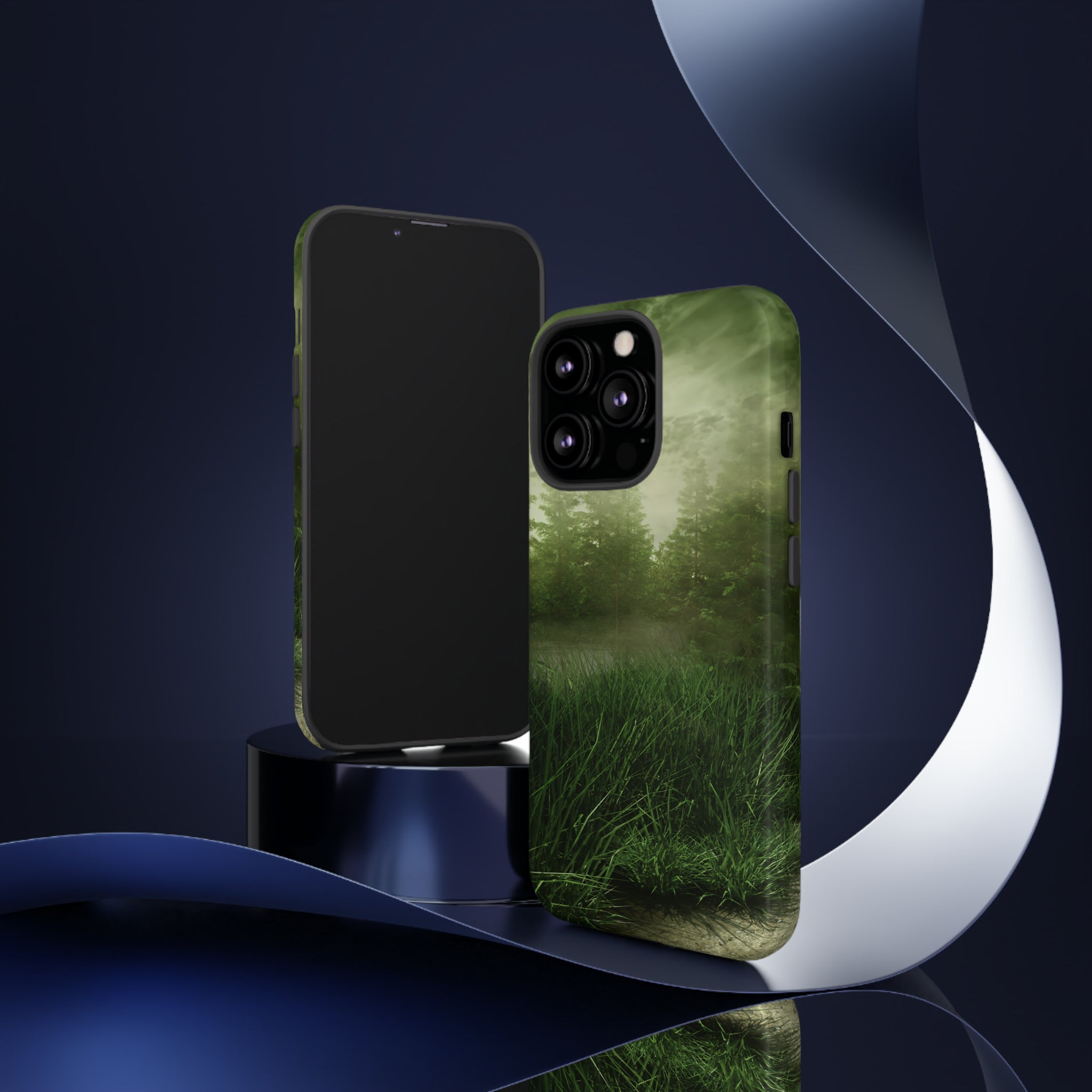 Foggy Green Landscape - Protective Phone Case