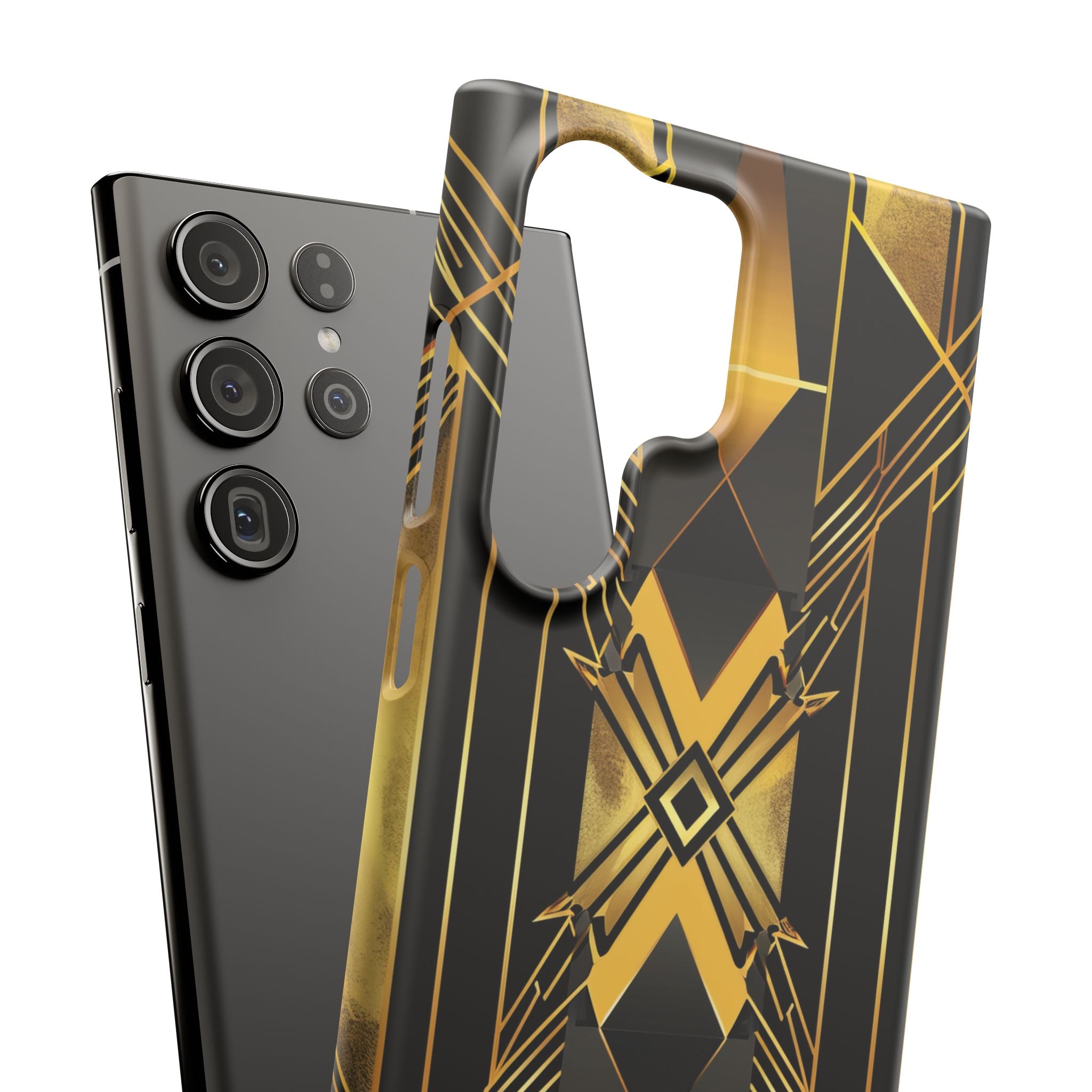 Golden Geometric Elegance Samsung S23 - Slim Phone Case